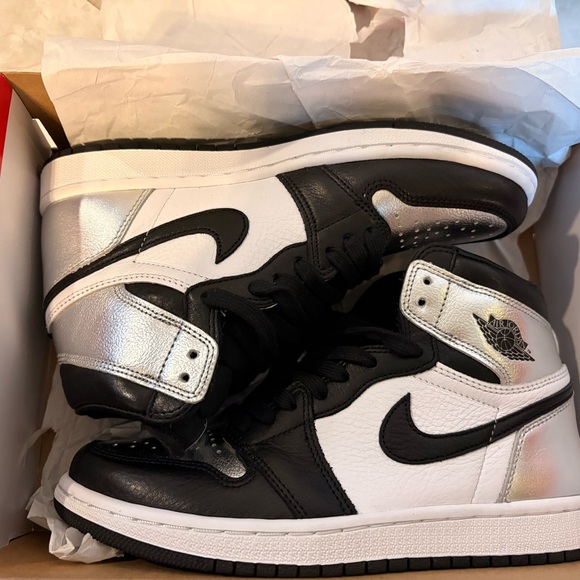 Jordan Women's Sneakers Black and Silver - Picture 2 of 6